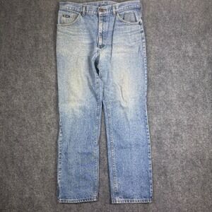 Lee Straight Leg Jeans Mens 36x32 Blue Light Wash Vintage Made in USA Denim 0488